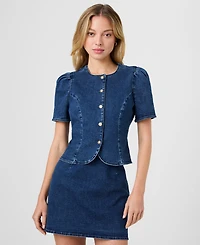 French Connection Women's Delancey Denim Button Front Top
