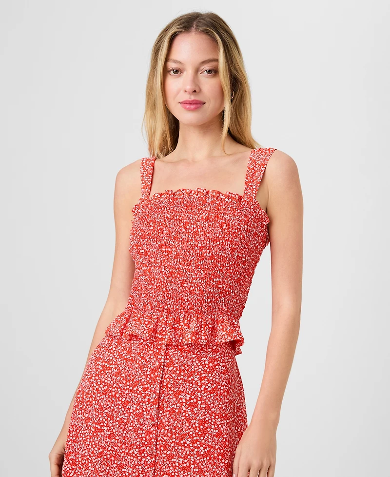 French Connection Women's Floral Print Smocked Top