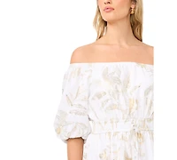 Vince Camuto Women's Off-The-Shoulder Tiered Ruffle Dress