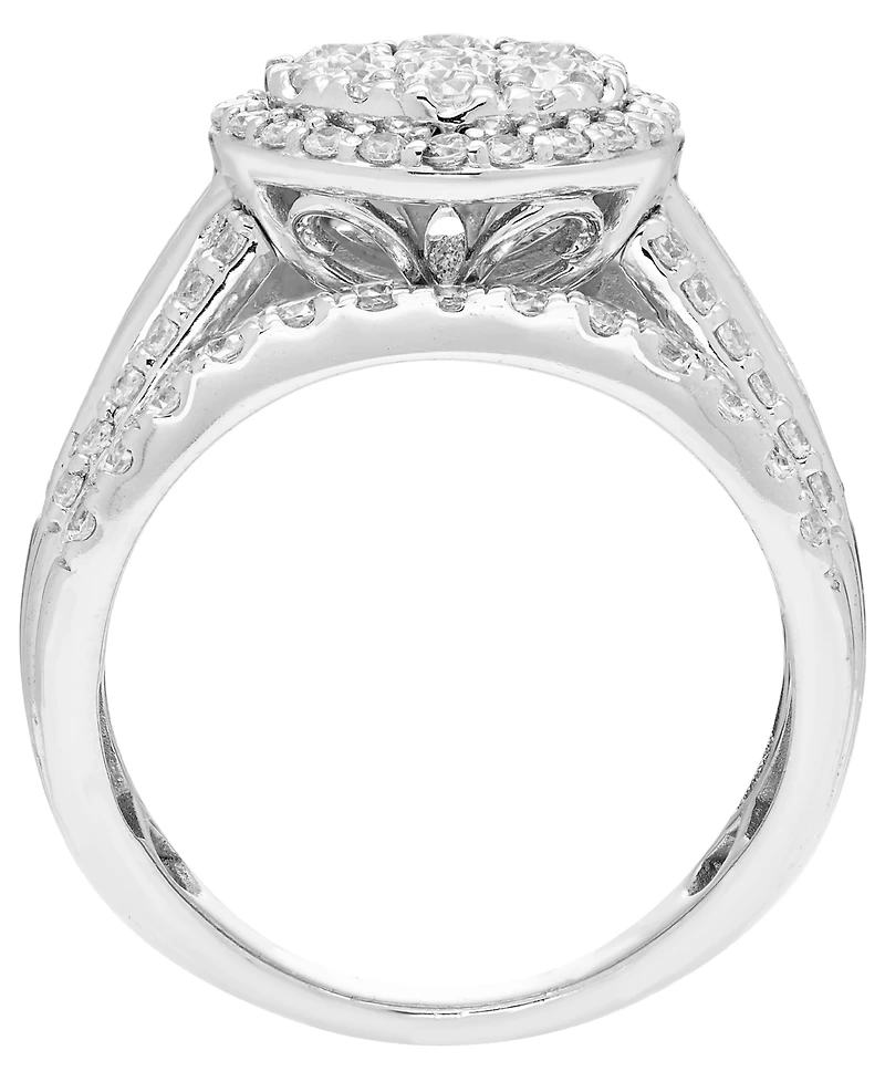 Macy's Diamond Cluster Halo Ring (2 ct. t.w.) in 10k White Gold