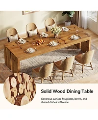 Tribesigns 78.7-Inch Solid Wood Dining Table, Farmhouse Kitchen Table for 6-8 People