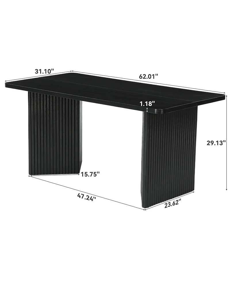 Tribesigns Rectangle Dining Table for 4-6 People, 63" Large Kitchen Table, Modern Dinner Table