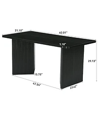 Tribesigns Rectangle Dining Table for 4-6 People, 63" Large Kitchen Table, Modern Dinner Table