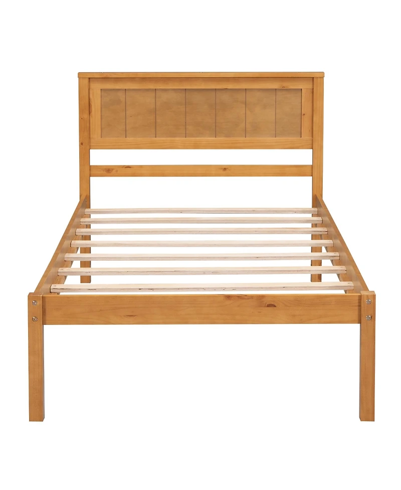 Sailvan Full Wood Platform Bed Frame with Headboard and Slat Support, No Box Spring Needed