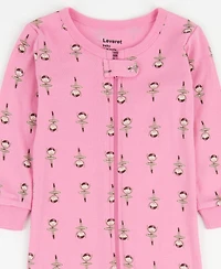 Leveret Baby Girls One-Piece Cotton Sleep and Play Footed Pajamas - Cute Playful Prints