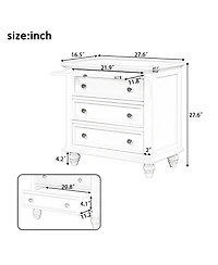 Rainsken Modern Wooden Nightstand