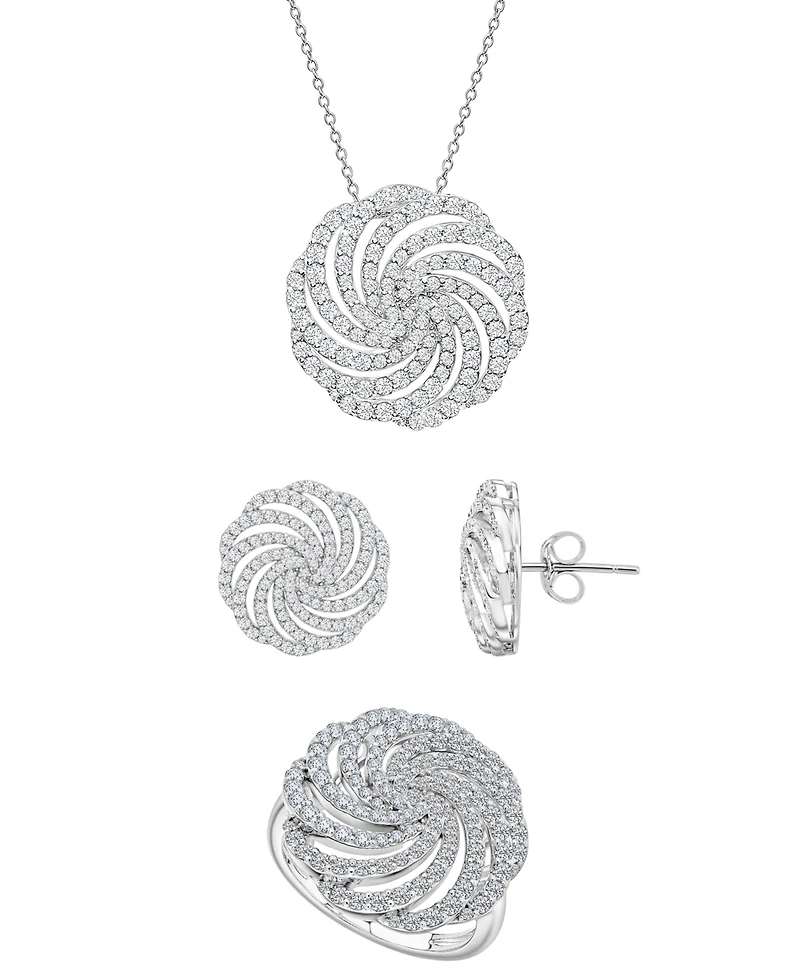 Wrapped in Love Diamond Swirl Stud Earrings (1 ct. t.w.) in 14k White Gold