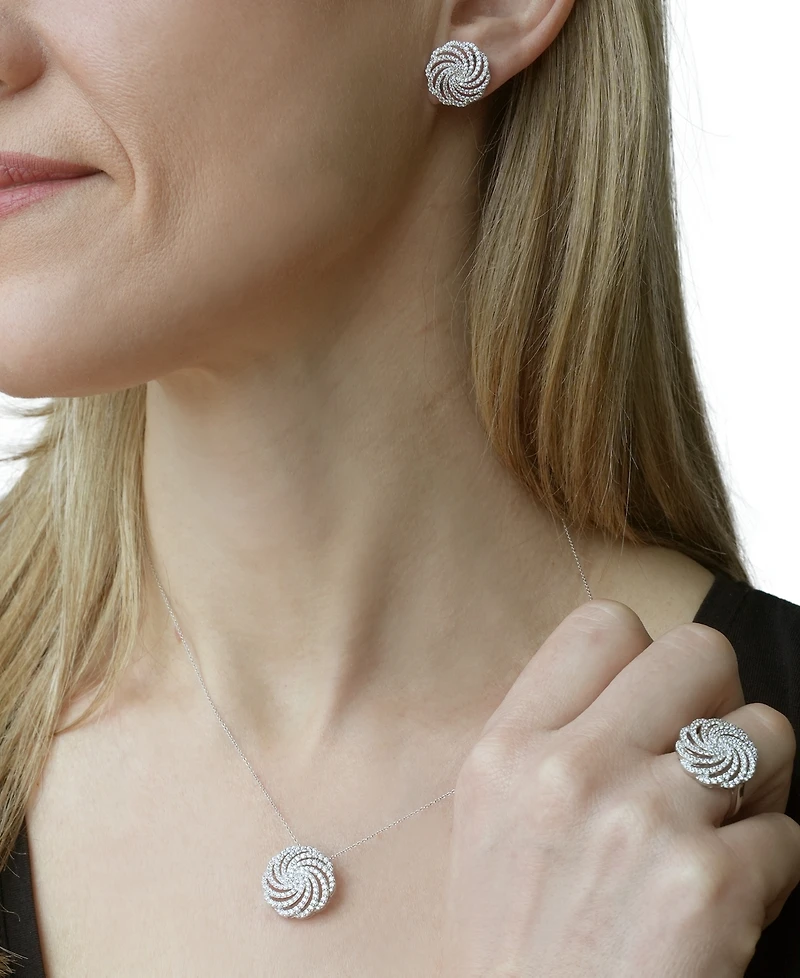 Wrapped in Love Diamond Swirl Stud Earrings (1 ct. t.w.) in 14k White Gold