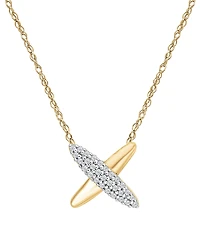 Wrapped Diamond X Shape Necklace (1/10 ct. t.w.) in 10k Yellow Gold