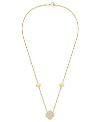 Wrapped Diamond 3-Clover Necklace (1/10 ct. t.w.) in 10k Yellow Gold