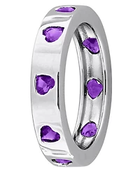 Macy's Lab Grown White Sapphire (1-1/2 ct. t.w.) Ring 18k Gold Flash Plated Sterling Silver (Also Available Multi-Gemstone)