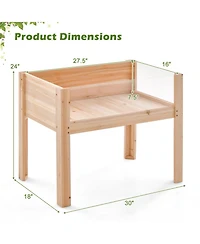 Gouun Fir Wood Raised Garden Bed with Acrylic Side Panels