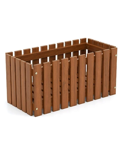 Gouun Solid Wood Raised Garden Bed with Slatted Design