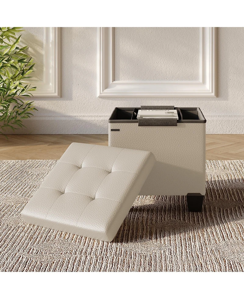 Nestl Inch Ottoman Storage Bench with Bins