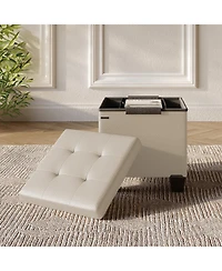 Nestl Inch Ottoman Storage Bench with Bins