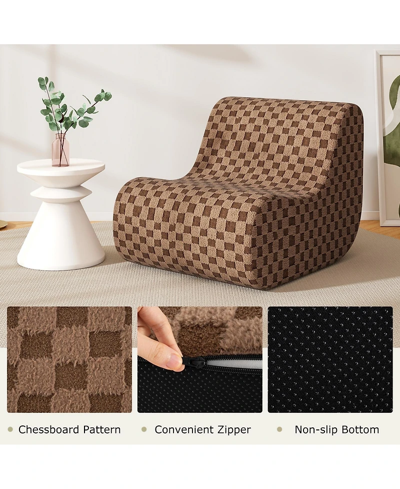 Gouun Bean Bag Chair with Ottoman and High-Density Sponge Fill
