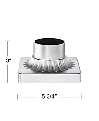 Franklin Iron Works Outdoor Pier Mount Post Adapter Chrome Aluminum Fluted Base 5 3/4" for Post Garden Yard