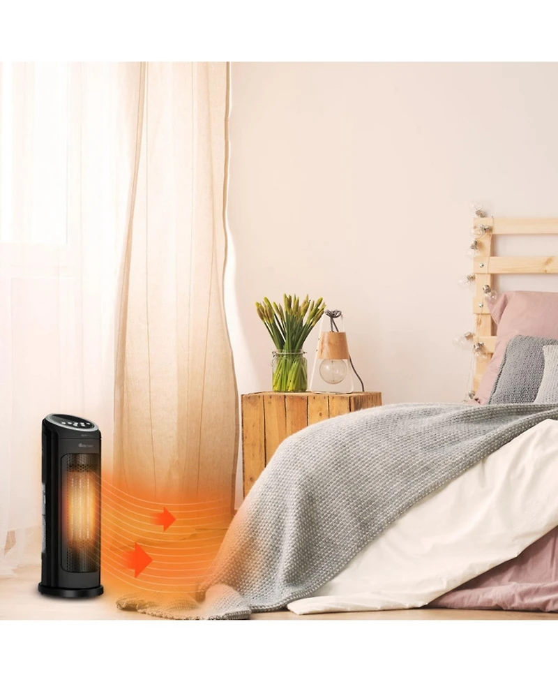 Gouun 1500W Portable Oscillating Ptc Ceramic Space Heater with Remote and Timer