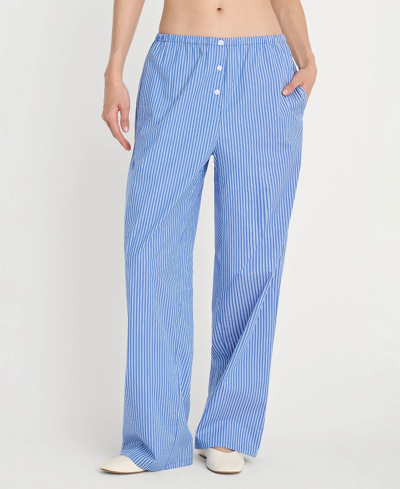 Good American Women's Poplin Lace Trimmed Pants