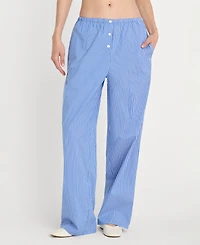 Good American Women's Poplin Lace Trimmed Pants