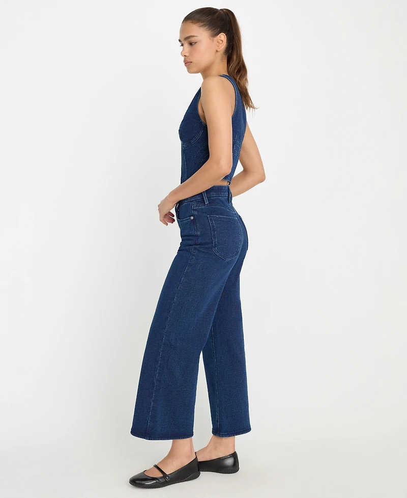 Good American Women's Jeanius Wide-Leg Crop Cotton Palazzo Pants