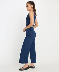 Good American Women's Jeanius Wide-Leg Crop Cotton Palazzo Pants