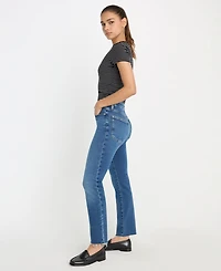 Good American Women's Soft Tech Mid-Rise Straight Jeans