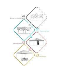 gaomon 10x10 Pop Up Canopy Tent Outdoor with No Sidewall
