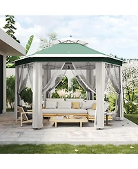 gaomon 13' x 13' Hexagonal Pop Up Gazebo Canopy Shelter for Backyard, Garden, Lawn
