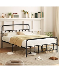 Slickblue Platform Bed Frame with Headboard Storage Space Under Bed for Organization
