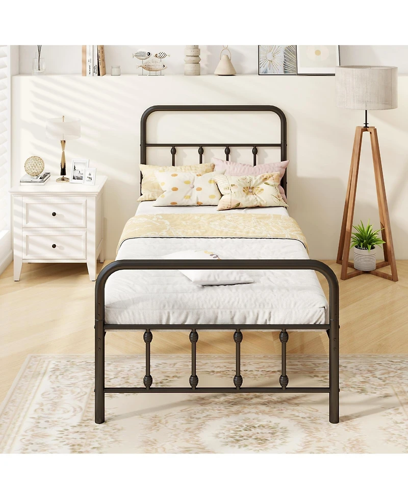Slickblue Platform Bed Frame with Headboard Storage Space Under Bed for Organization