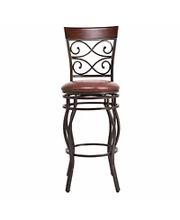 Gymax 2PCS Retro Swivel Bar Stools with Padded Seat Home Kitchen Pub Bistro