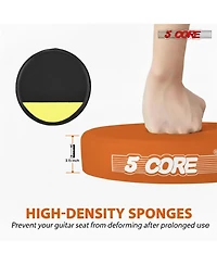 5Core Guitar Stool 3.15" Padded Chair w Backrest Foldable Music Seat Built in Foot Rest Guitar Stand
