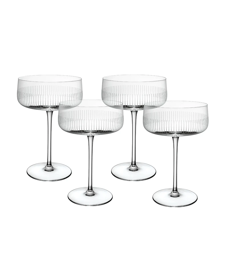 Villeroy & Boch Afina Crystal Champagne Coupe Glasses, Set of 4