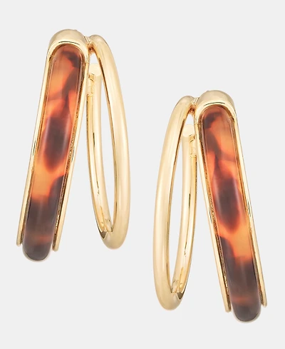 Lauren Ralph Lauren Medium Tortoise-Look Split-Hoop Earrings, 1.2"