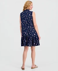 Style & Co Women's Printed Cotton Sleeveless Shirtdress, Macy's Exclusive