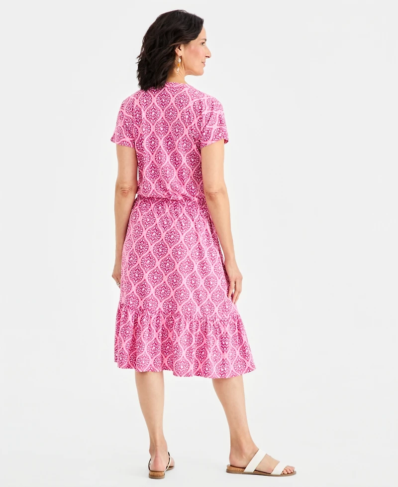 Style & Co Women's Printed Short-Sleeve Knit Dress, Macy's Exclusive