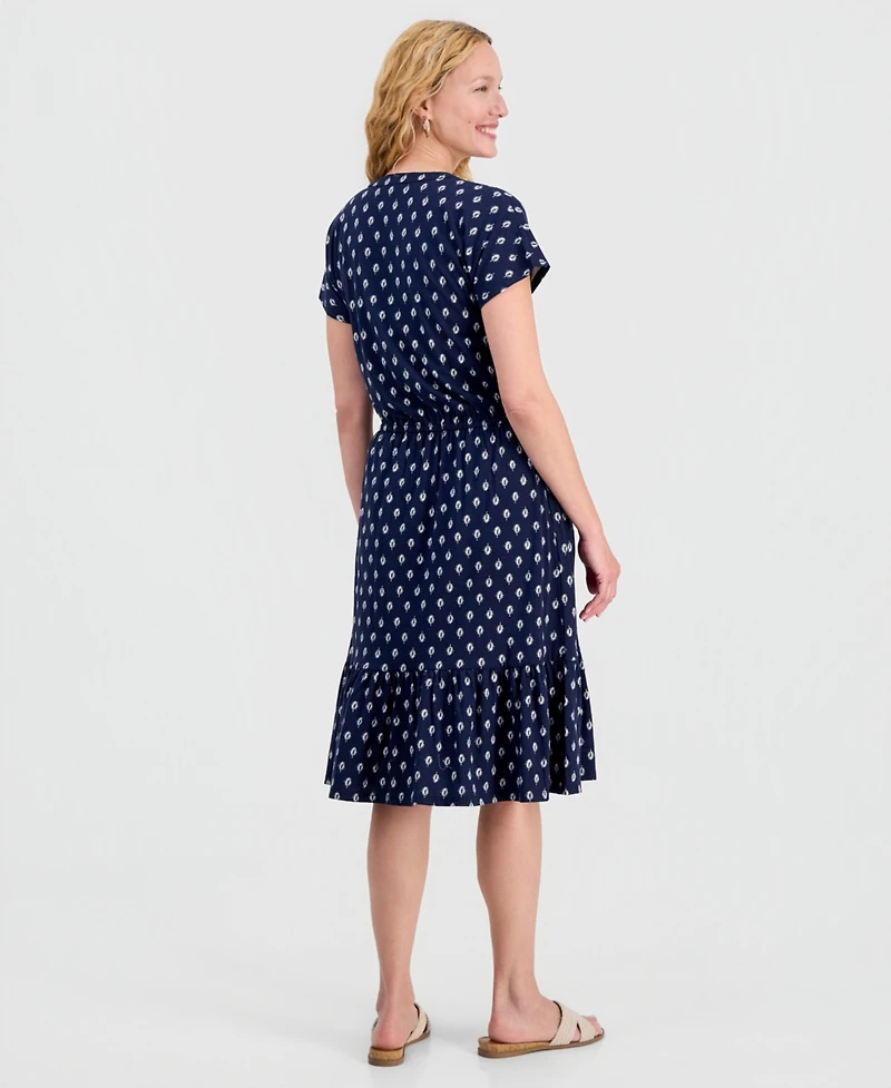 Style & Co Women's Printed Short-Sleeve Knit Dress, Macy's Exclusive