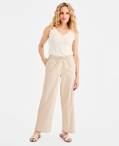 Style & Co Petite Printed Wide-Leg Pants, Macy's Exclusive