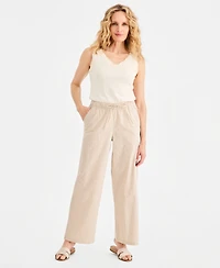Style & Co Petite Printed Wide-Leg Pants, Macy's Exclusive