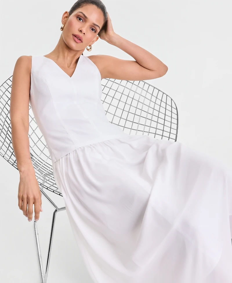I.n.c. International Concepts Women's Sleeveless Linen-Blend Drop-Waist Dress, Macy's Exclusive
