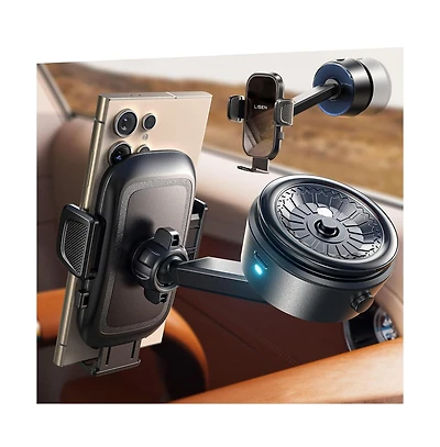 Lisen Electric Suction Car Phone Mount, Magnetic Vacuum Holder with Auto Lock, Adjustable Dashboard and Windshield Mount for iPhone, Samsung