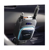 Lisen 96W Retractable Car Charger, 4-in-1 Fast Charging Adapter with Usb-c, Usb-a and Dual Cables for iPhone, Samsung, iPad, Android