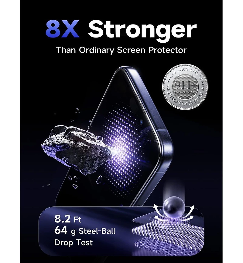 Lisen 2 Pack Screen Protector for iPhone 17 Pro Max/16 Pro Max, 9H Tempered Glass with Easy Install Tray, Bubble-Free Hd Clear Protective Film