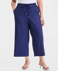 I.n.c. International Concepts Plus High-Rise Cropped Wide-Leg Pants, Macy's Exclusive