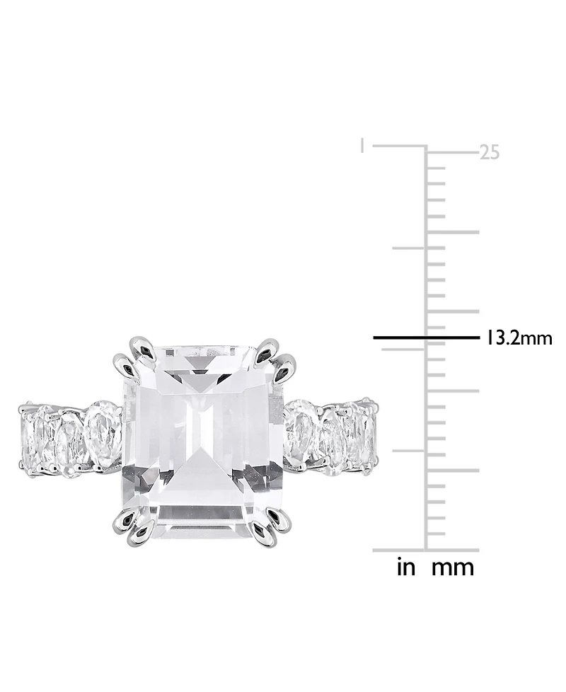 Macy's Lab Grown Blue Sapphire (5 ct. t.w.) & Lab Grown White Sapphire (2-1/5 ct. t.w.) Ring in Sterling Silver (Also Available in Ruby)