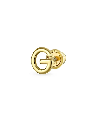 Bling Jewelry Abc Tiny 14K Gold Alphabet Letter Initial 1 Piece Stud Earring Piercing Screw-Back