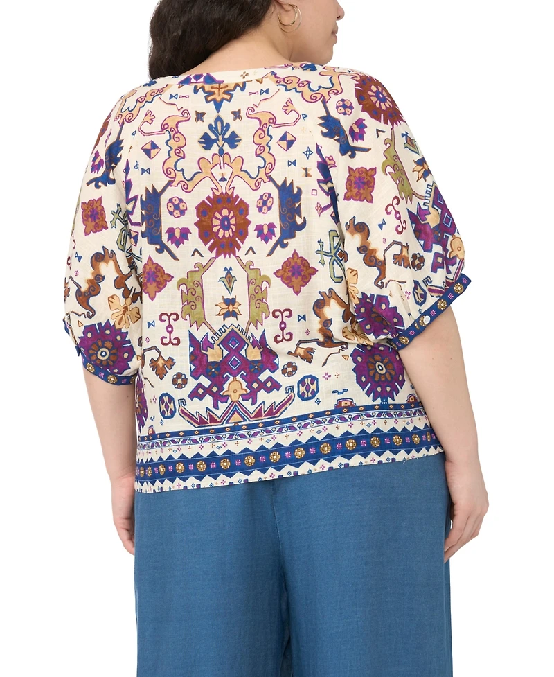 Vince Camuto Plus Split V-Neck Top
