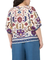 Vince Camuto Plus Split V-Neck Top