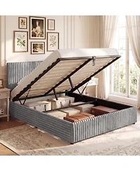 Slickblue Queen Lift Up Storage Bed with Wooden Slat Support